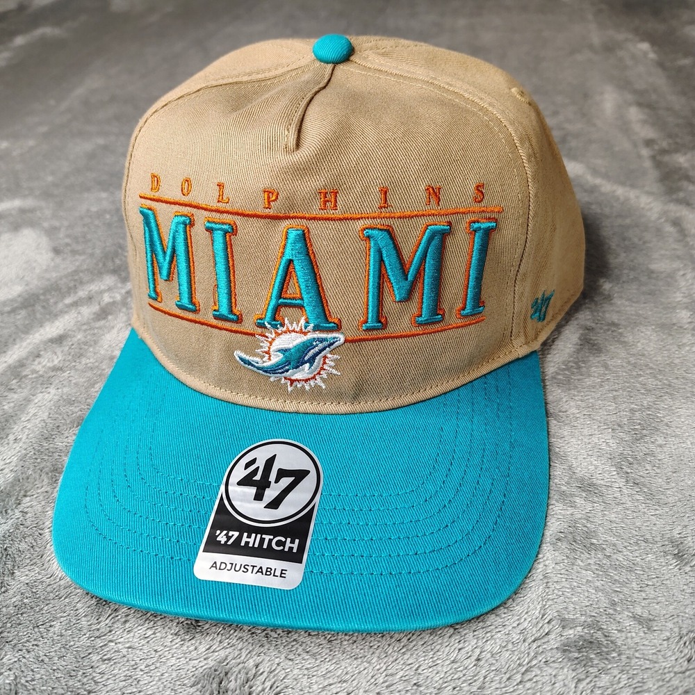 '47‎ Brand Miami Dolphins NFL Khaki City Line Hitch Snapback Adjustable Hat Cap